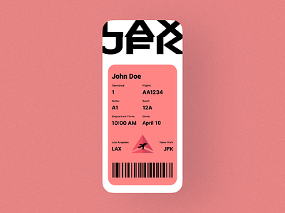 Boarding Pass Ui Design - Ui024 boarding pass dailyui design modern ui ui024