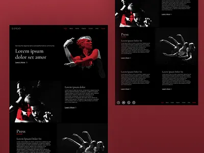 Landing Page: Dance Company dance design ui webdesign website