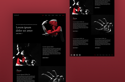 Landing Page: Dance Company dance design ui webdesign website
