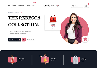 The Rebecca Collection design fashion graphic design landing ui ux web