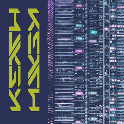 KEACH Cyber city cyber cyber punk graphic design illustration typography