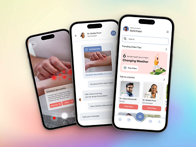 Healthcare Mobile App Design Challenge with AI Indications ai ai in health animation appdesign artifical intelligence branding doctor booking graphic design helthcare ai helthcareapp hospital motion graphics online doctor booking productdeign shedulling shedullinhg ui uidesign