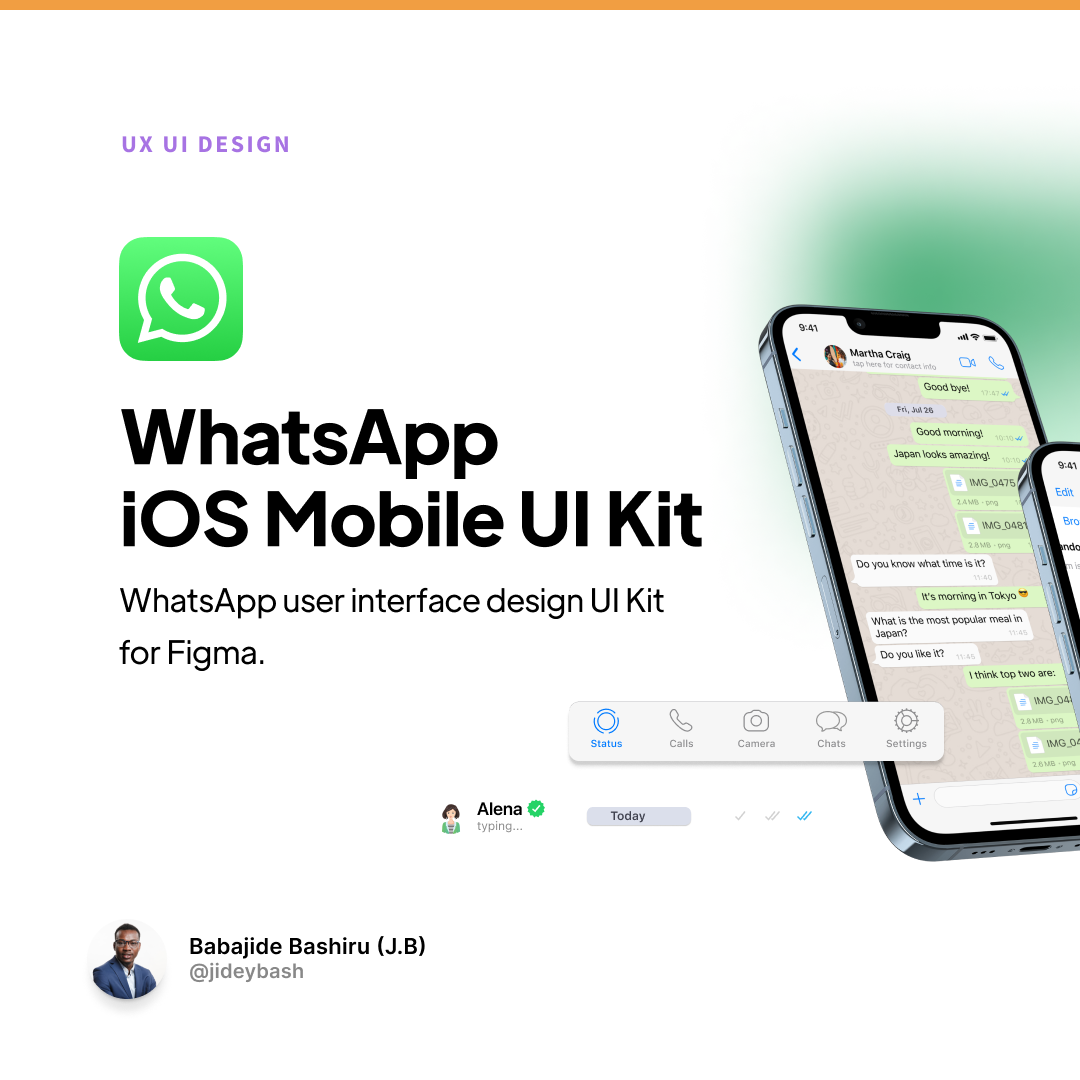 WhatsApp iOS Mobile UI Kit Template + Components by Jidey Bash on Dribbble