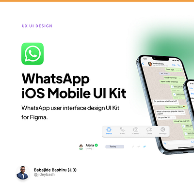 WhatsApp iOS Mobile UI Kit Template + Components design figma ios uidesign whatsapp