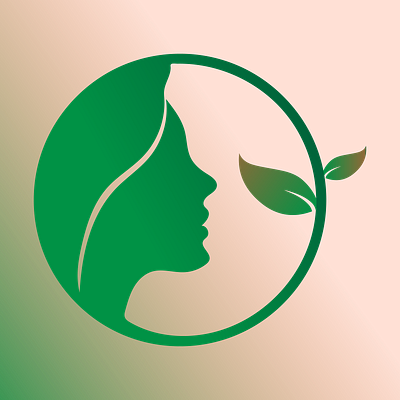 Girl Face with leaf logo girls face logo graphic design logo logo design natural logo
