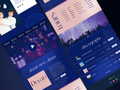 (Indi) Band Website gradients landing page music music band music industry promo serif ui design website