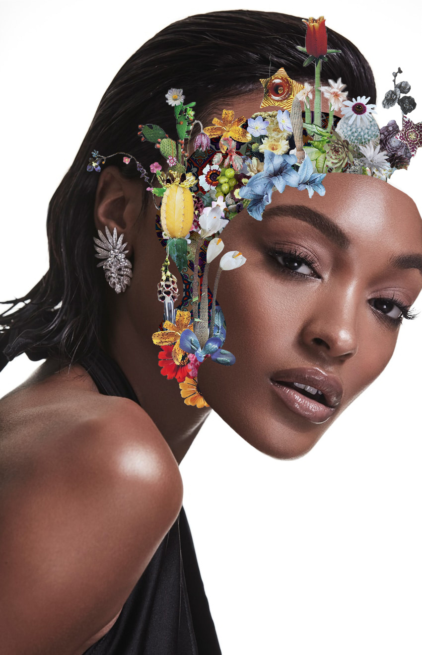 Jourdan Dunn - Floral Scrapbook Illustration art creative design graphic design illustration photoshop photoshop artwork