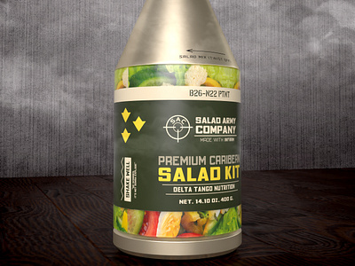 Salad Army Company Package 3d adobe dimension adobe illustrator design graphic design mock up packaging product design renders