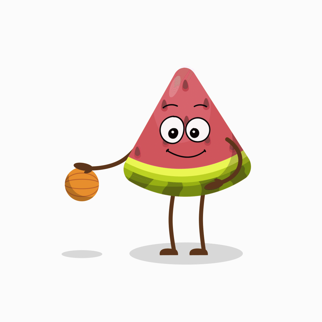 Cute Watermelon character walk cycle animation🏃🏿‍♂️🏀 animation branding character aniamtion graphic design motion graphics watermelon