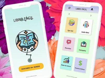 Aplicación móvil para lectura de libros app branding design graphic design illustration ui