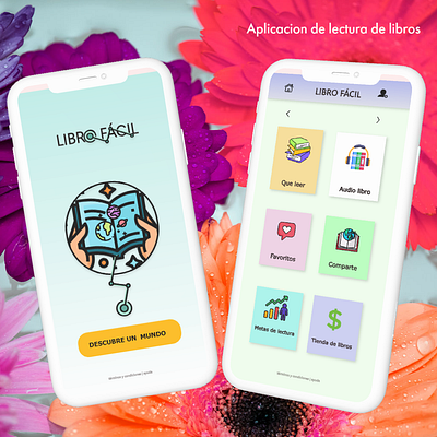 Aplicación móvil para lectura de libros app branding design graphic design illustration ui