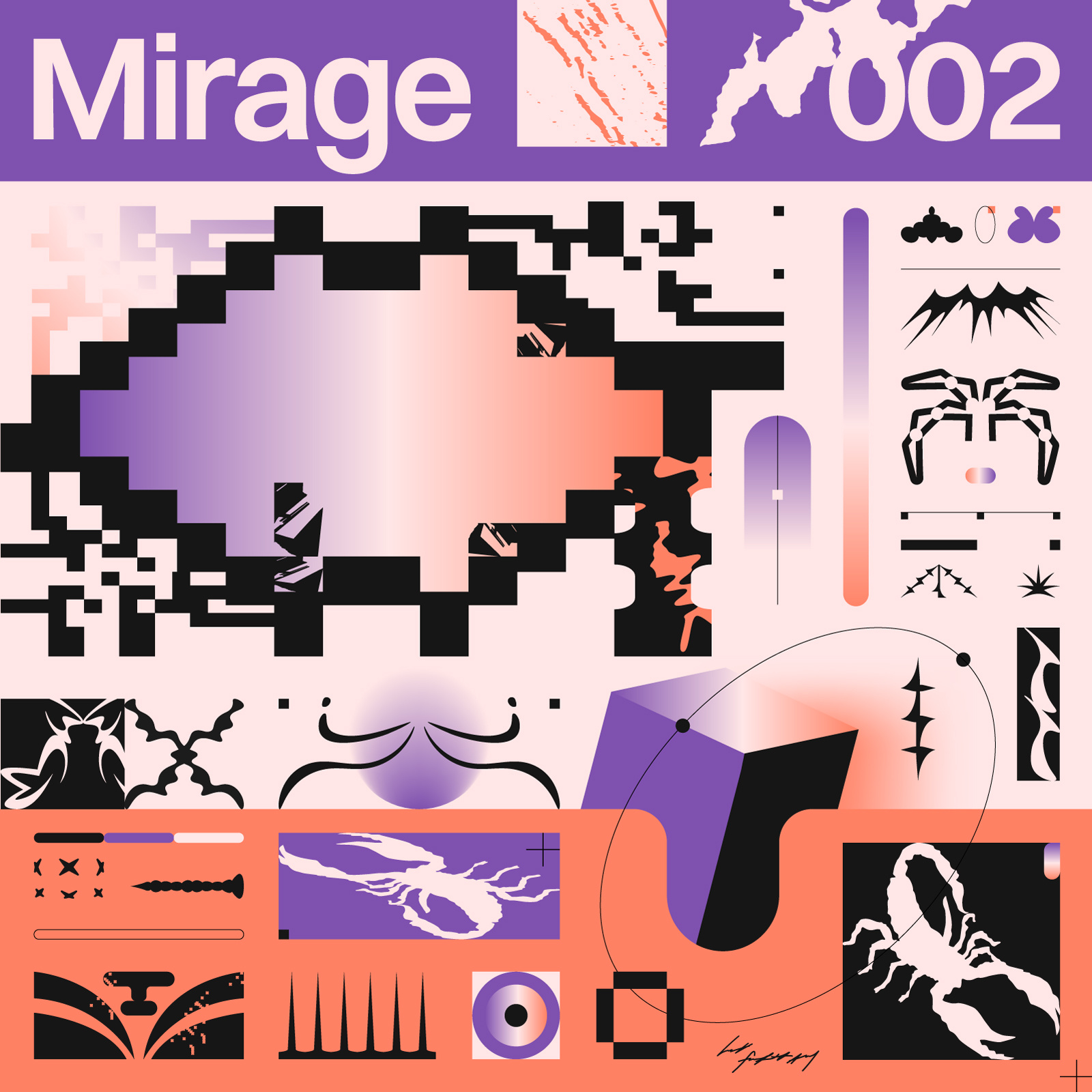 Mirage abstract art black color palette colorful contrast design digital art digital artist gradient gradient colors graphic graphic art grid illustration scorpio symbols vector vector art vectorart