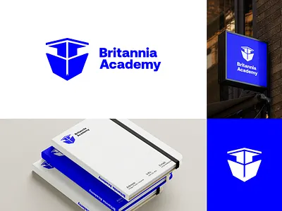Britannia Academy branding design english school graphic design icon logo