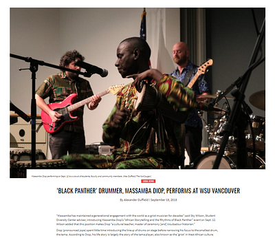 WSUV VanCougar Article - September 2018 article black panther brand design branding colorful copy copywriting massamba media news writer writing