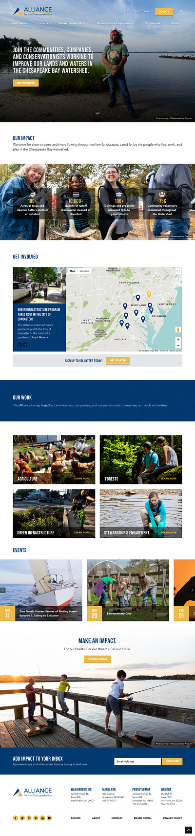 Alliance for the Chesapeake Bay Homepage branding design graphic design ui ux web design