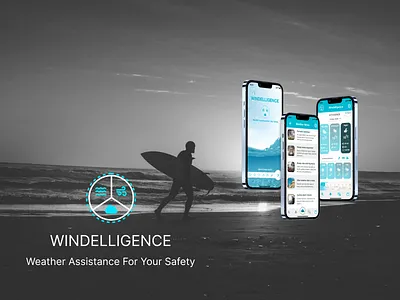 Windelligence - Weather App for Water Sport Enthusiasts app branding design logo ui ux