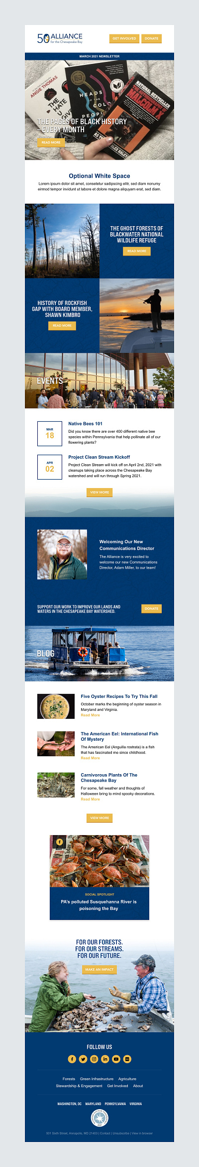 Alliance for the Chesapeake Bay Email Newsletter branding design email email marketing graphic design mailchimp newsletter ui ux web design