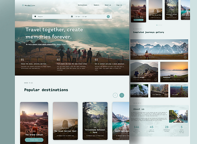 WanderMates - Travel Website Design app collaboration design destinations hiking landing page travel travelers typography ui ux web design website