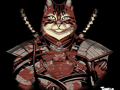 Cat Shirt : Cat Samurai Warrior Japanese samurai sword