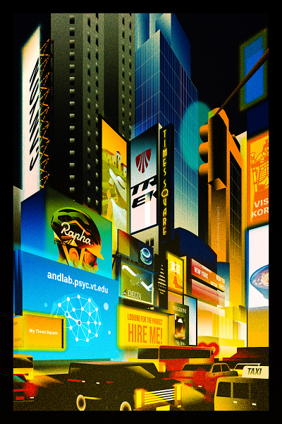 My Times Square architecture cityscape illustration manhattan new york nightcity times square