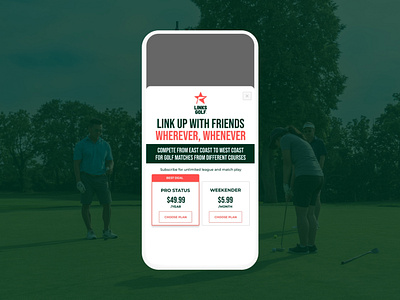 Links Golf Subscription design golf product social ui ux