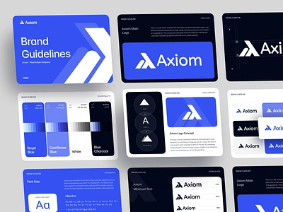 Axiom - Brand Guidelines brand brand guideline brand guideline design branding clean clean color clean logo color design digital branding exploration exploration design logo logo design ui visual visual identity visual identity guideline