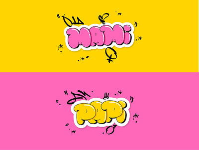 PAPI & MAMI bold colourfull dad design graffiti hiphop hispanic icon illustration mom papi retro sticker stickers typography vector