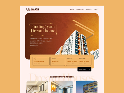 Real Estate Landing Page design ui