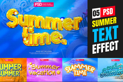 Summer Editable Text Effects Pack vacation