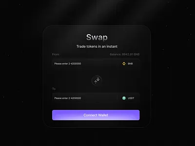 Cryptet | Swap Dark Mode assets binance blockhain crypto cryptocurrency dark dashboard design product product design swap trade ui ux wallet web app