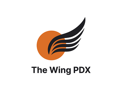 The Wing PDX Logo adobe adobe illustrator adobeillustrator agency app brand design branding colorful design fly graphic design illustration illustrator logo logomark minimal sun vector wing wings