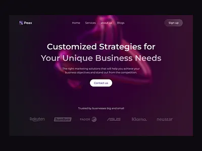 Peax - Landing Page agency landing page app design landing page marketing ui uiux ux web design website