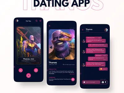 What if Thanos dates ? application branding design figma graphic design mobile thanos ui