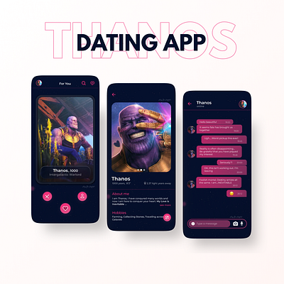 What if Thanos dates ? application branding design figma graphic design mobile thanos ui