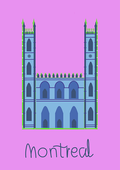 Montreal´s Cathedral architecture building church colorful graphic design