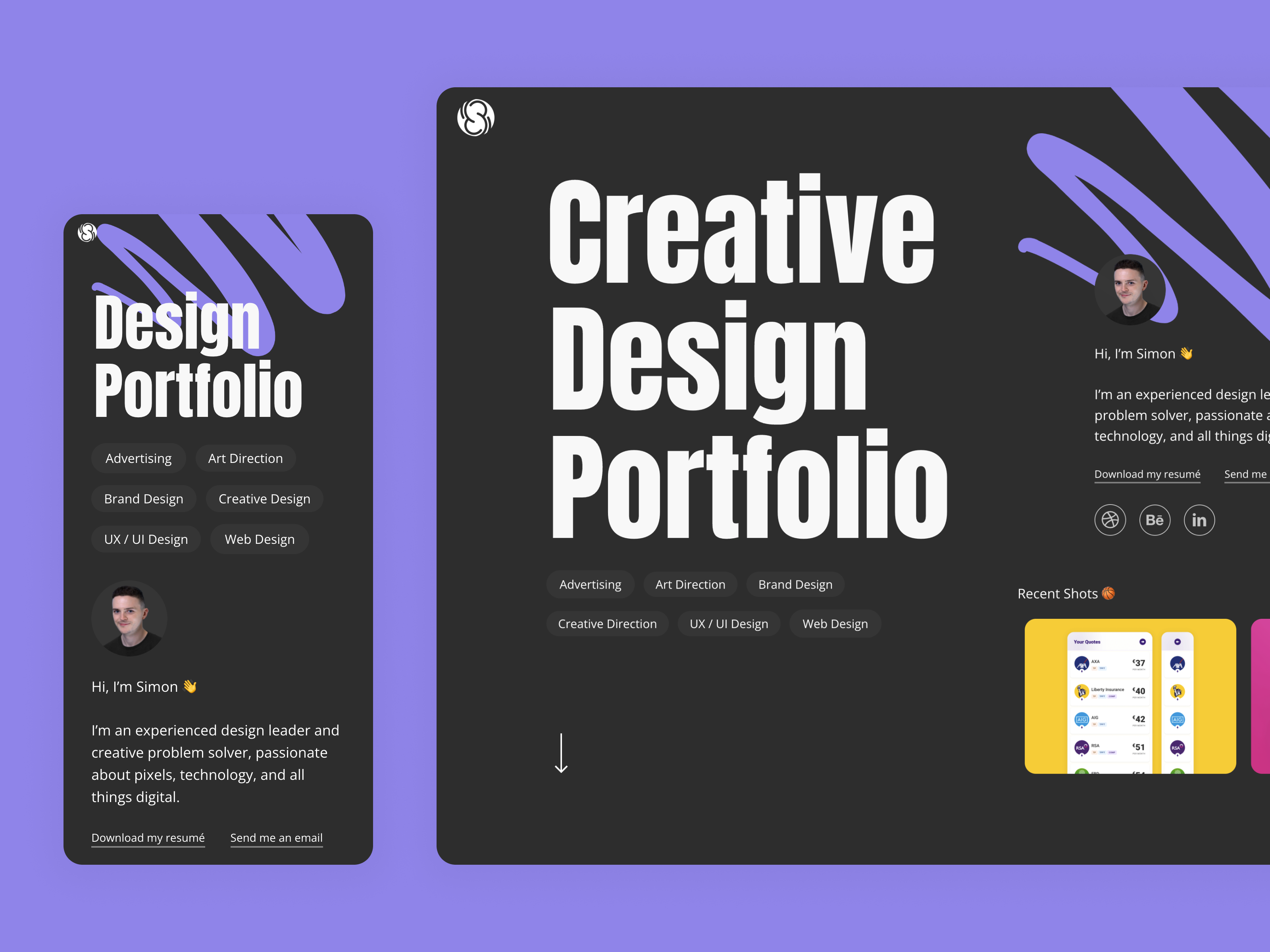 Portfolio Website by Simon O'Donovan on Dribbble