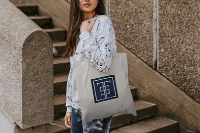 Traditions in Tile & Stone | Branded Tote Bag branding design graphic design icon logo logo icon marketing submark tote bag