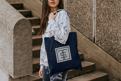 Traditions in Tile & Stone | Branded Tote Bag branding design graphic design icon logo logo icon marketing submark tote bag
