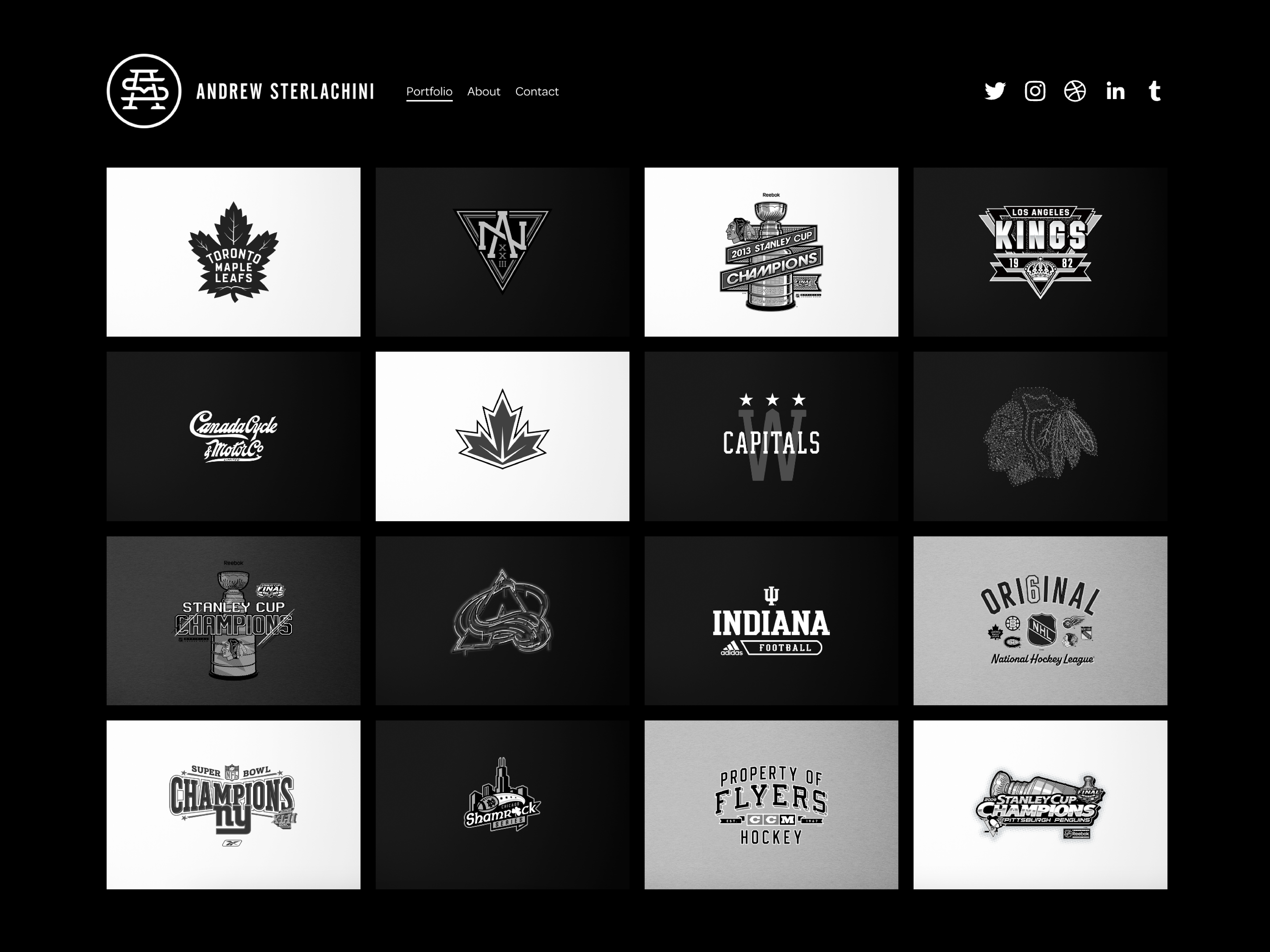 2023 Portfolio Website apparel custom type design graphic design hockey illustration licensed sports logo nhl oregon portfolio portland retro sports sports uniforms t shirt type ui vintage website