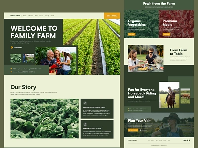 family farm | Farm landing page agricultural argotech branding design ecommerce farm farmer forest fruit gardening landing page minimal nature sustainable ui ux vegetable vegetation web website