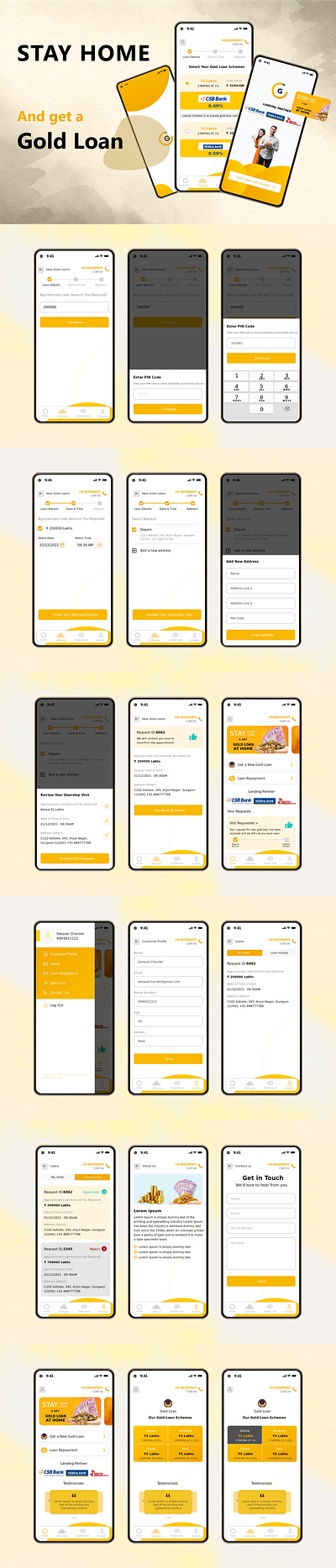 Gold Loan appdesign ui screens uiux user experience userinterface