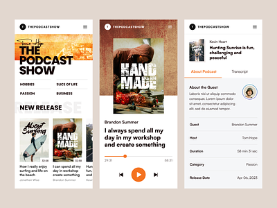 #Exploration - Podcast Website - Mobile Version android bold clean cover ios iphone mobile mobile web music play player podcast poster record responsive typography ui ux website whitespace