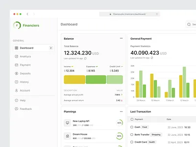 Financiers - CRM Dashboard Finance clean crm crm dashboard dashboard dashboard finance dashboard payment finance finance dashboard payment payment dashboard product saas statistic stats