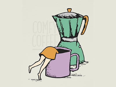 • Comfy Coffee • YIMT • 1/2 art art drawing cafe cafetera coffee coffee lover digital art drawing illustration italia italian coffee italy moka mug taza