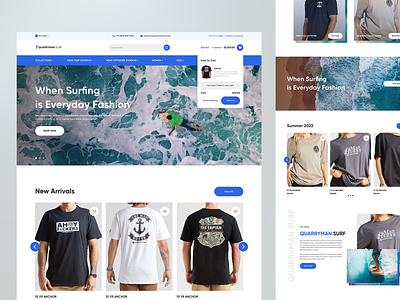 Surfing Online Shop Web Design beach design landing page online store surfing ui ui design ux web design