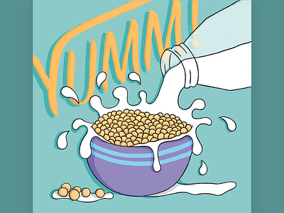 • Yumm! • YIMT art art drawing cereales cereales con leche cereals comida digital art draw drawing food illustration ilustracion leche milk yumm yummy