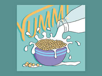 • Yumm! • YIMT art art drawing cereales cereales con leche cereals comida digital art draw drawing food illustration ilustracion leche milk yumm yummy
