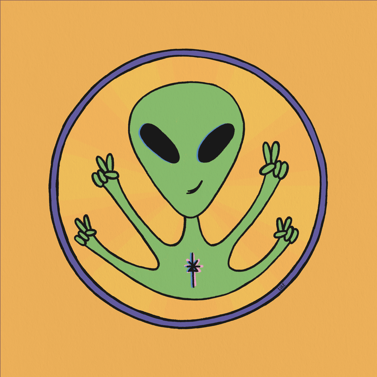 • Alien Mood 420 alien art art drawing digital art drawing gif illustration marciano motion graphics peace peace and love space ufo