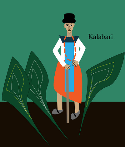 Kalabari character graphic design illustration vector