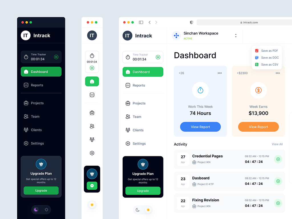 Time Tracker by Indev on Dribbble
